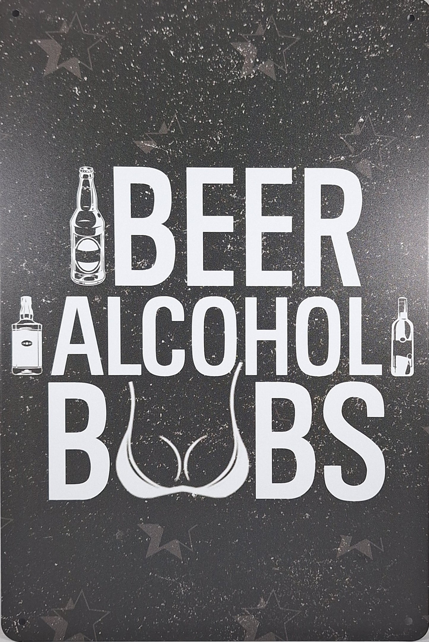 Beer Alcohol Boobs 12" x 8" Funny Tin Sign Man Cave Garage Home Sports Bar Pub Decor