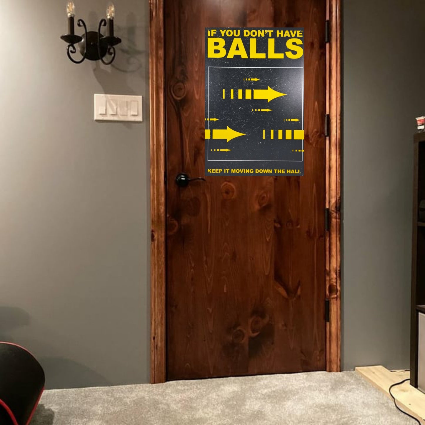 If You Don't Have Balls Keep Moving Down the Hall 12" x 8" Funny Tin Sign Man Cave Garage Home Sports Bar Pub Decor