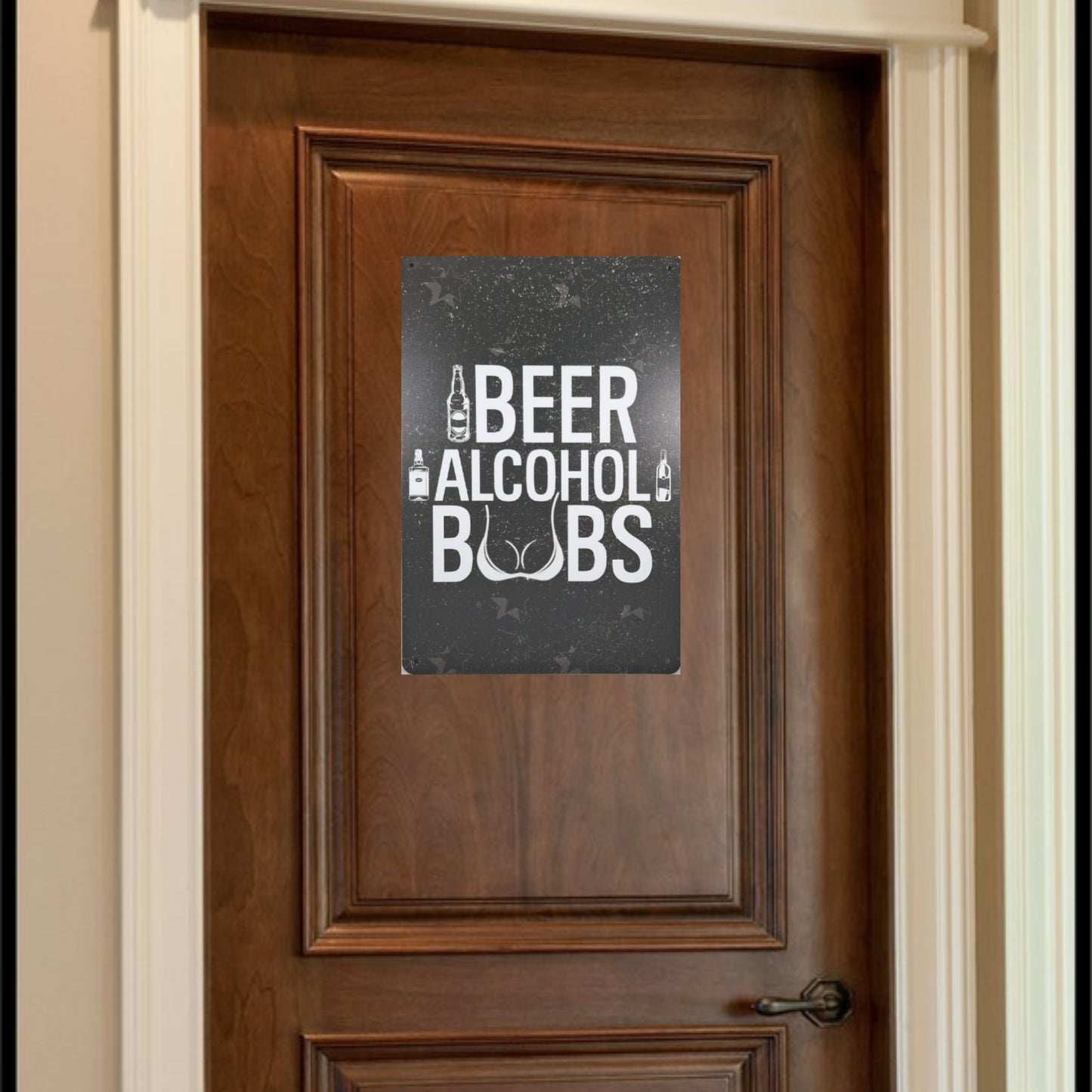 Beer Alcohol Boobs 12" x 8" Funny Tin Sign Man Cave Garage Home Sports Bar Pub Decor